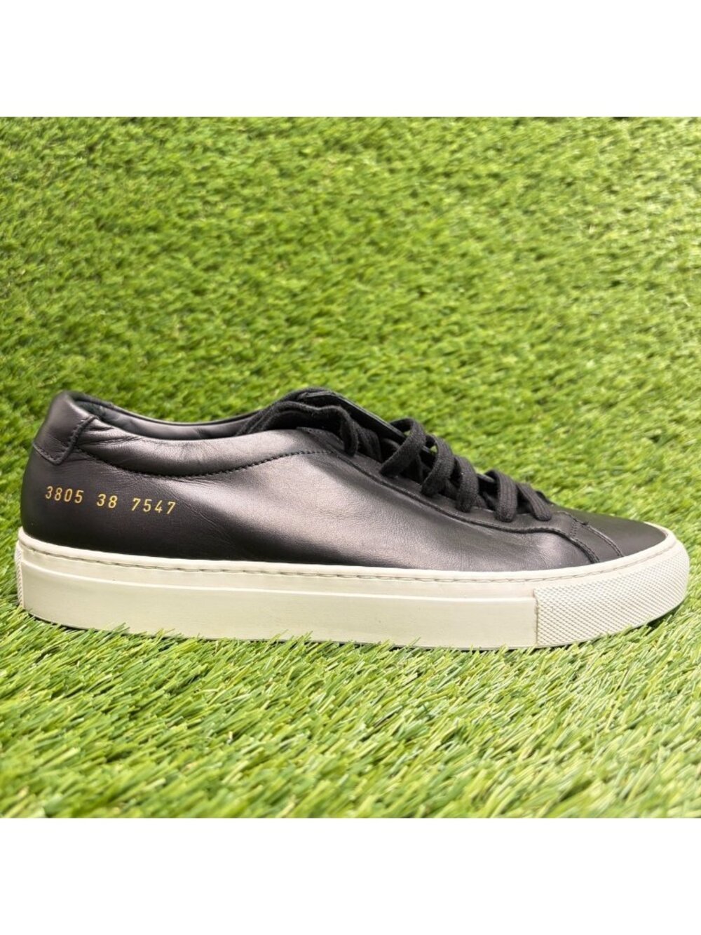 Common Projects Achilles Low Womens Size 8 Black White Athletic Shoes Sneakers